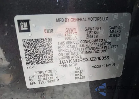 2018 Cadillac Xt5 Luxury z USA, uszkodzony, nr VIN 1GYKNDRS3JZ200058